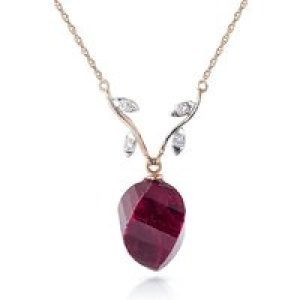Ruby & Diamond Salma Dimensional Vine Pendant Necklace in 9ct Rose Gold