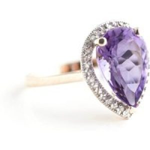 Amethyst & Diamond Cosima Signature Halo Ring in 18ct Rose Gold