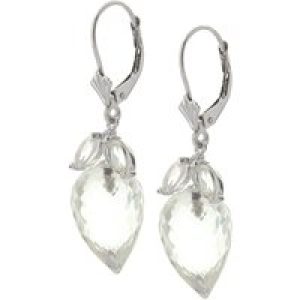 White Topaz Astrid Charm Drop Earrings in 9ct White Gold