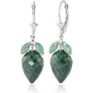 Emerald Astrid Charm Drop Earrings in 9ct White Gold