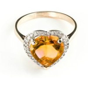 Citrine & Diamond Melody Signature Halo Ring in 18ct Rose Gold