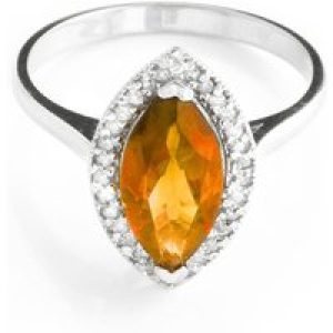 Citrine & Diamond Ivanna Halo Ring in 18ct White Gold