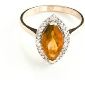 Citrine & Diamond Ivanna Halo Ring in 18ct Rose Gold