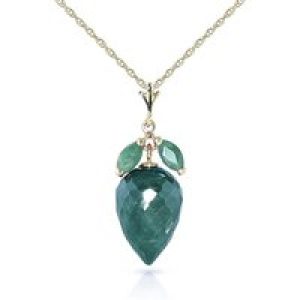 Emerald Palermo Charm Pendant Necklace in 9ct Gold