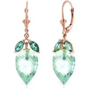 Blue Topaz Astrid Charm Drop Earrings in 9ct Rose Gold