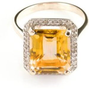 Citrine & Diamond Lilibet Signature Halo Ring in 18ct Rose Gold