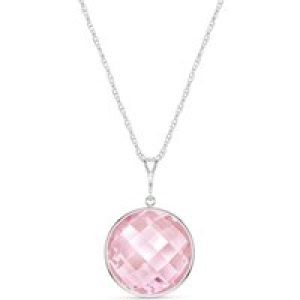 Rose Quartz Blythe Dimensional Pendant Necklace in 9ct White Gold