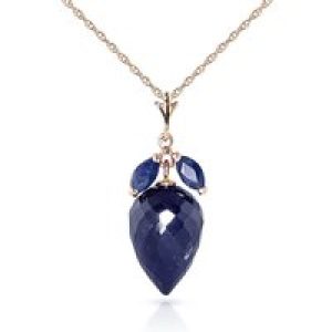 Sapphire Palermo Charm Pendant Necklace in 9ct Rose Gold