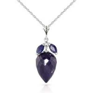 Sapphire Palermo Charm Pendant Necklace in 9ct White Gold