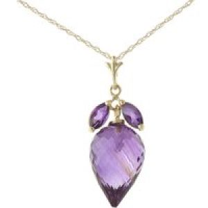 Amethyst Palermo Charm Pendant Necklace in 9ct Gold