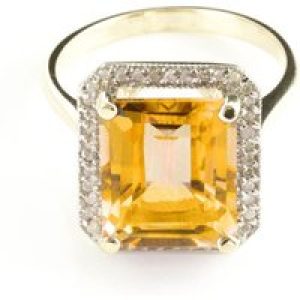 Citrine & Diamond Lilibet Signature Halo Ring in 18ct Gold