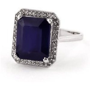 Sapphire & Diamond Lilibet Signature Halo Engagement Ring in 18ct White Gold