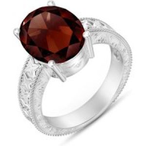 Garnet Genevieve Statement Ring in 18ct White Gold