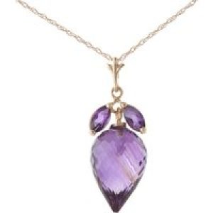 Amethyst Palermo Charm Pendant Necklace in 9ct Rose Gold