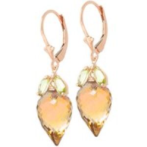 Citrine & Peridot Astrid Charm Drop Earrings in 9ct Rose Gold