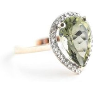 Green Amethyst & Diamond Cosima Signature Halo Ring in 18ct Rose Gold