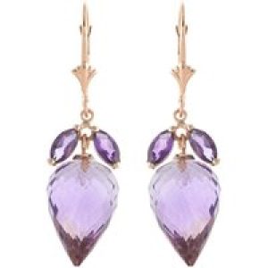 Amethyst Astrid Charm Drop Earrings in 9ct Rose Gold