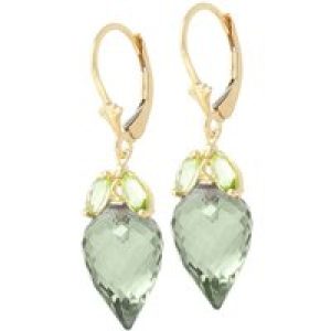 Green Amethyst & Peridot Astrid Charm Drop Earrings in 9ct Gold