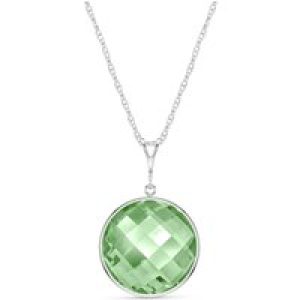 Green Amethyst Blythe Dimensional Pendant Necklace in 9ct White Gold