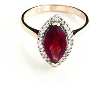 Garnet & Diamond Ivanna Halo Ring in 9ct Rose Gold
