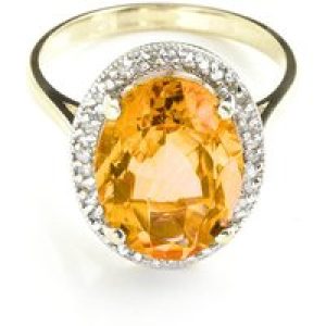 Citrine & Diamond Eve Halo Ring in 18ct Gold