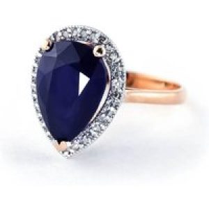 Sapphire & Diamond Cosima Signature Halo Ring in 18ct Rose Gold