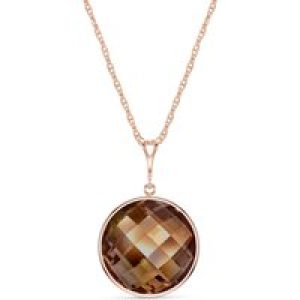 Smoky Quartz Blythe Dimensional Pendant Necklace in 9ct Rose Gold