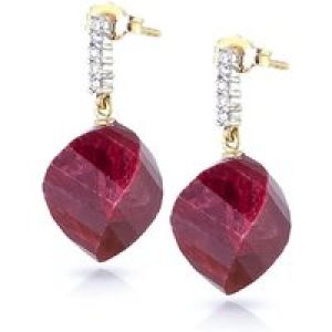 Ruby & Diamond Avery Dimensional Stud Drop Earrings in 9ct Gold