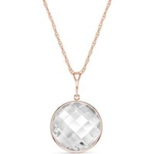 White Topaz Blythe Dimensional Pendant Necklace in 9ct Rose Gold