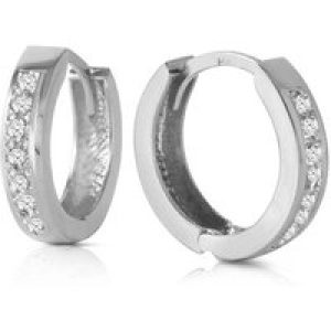 Diamond Isabel Mosaic Huggie Earrings in 9ct White Gold