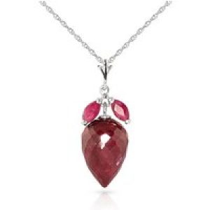 Ruby Palermo Charm Pendant Necklace in 9ct White Gold