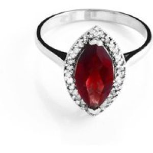 Garnet & Diamond Ivanna Halo Ring in 18ct White Gold