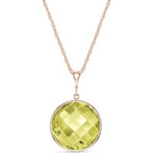 Lemon Quartz Blythe Dimensional Pendant Necklace in 9ct Rose Gold