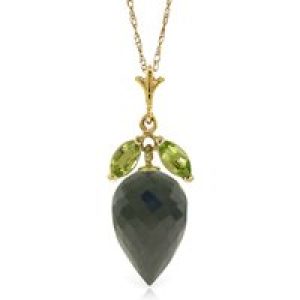 Spinel & Peridot Palermo Charm Pendant Necklace in 9ct Gold