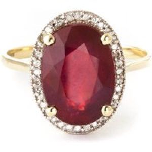 Ruby & Diamond Eve Halo Engagement Ring in 9ct Gold