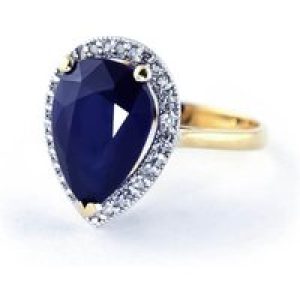 Sapphire & Diamond Cosima Signature Halo Ring in 18ct Gold