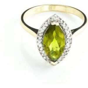 Peridot & Diamond Ivanna Halo Ring in 18ct Gold