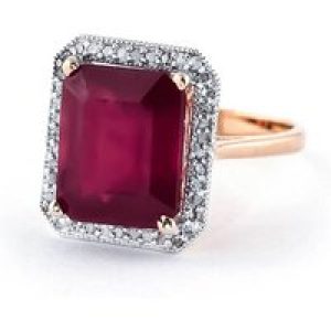 Ruby & Diamond Lilibet Signature Halo Ring in 18ct Rose Gold