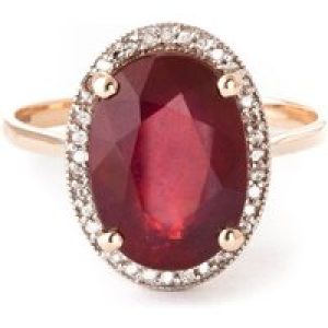 Ruby & Diamond Eve Halo Engagement Ring in 18ct Rose Gold
