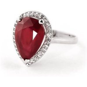 Ruby & Diamond Cosima Signature Halo Ring in 18ct White Gold