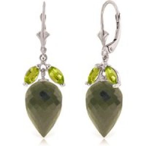 Spinel & Peridot Astrid Charm Drop Earrings in 9ct White Gold