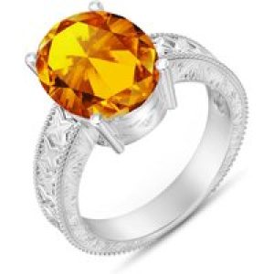 Citrine Genevieve Statement Ring in 18ct White Gold