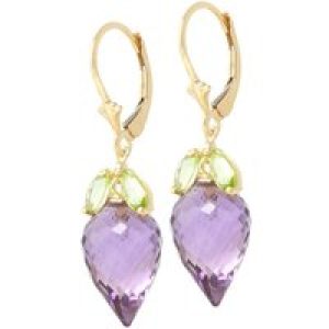 Amethyst & Peridot Astrid Charm Drop Earrings in 9ct Gold