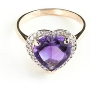 Amethyst & Diamond Melody Signature Halo Ring in 18ct Rose Gold
