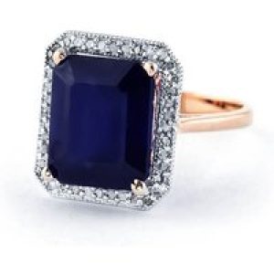 Sapphire & Diamond Lilibet Signature Halo Engagement Ring in 18ct Rose Gold