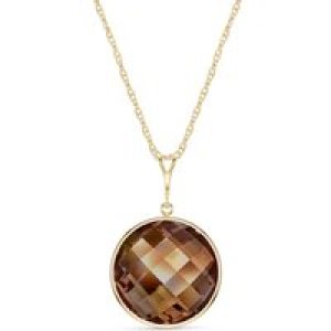 Smoky Quartz Blythe Dimensional Pendant Necklace in 9ct Gold
