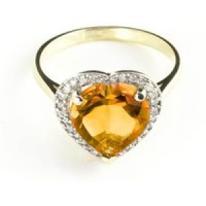 Citrine & Diamond Melody Signature Halo Ring in 18ct Gold
