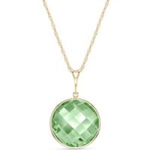 Green Amethyst Blythe Dimensional Pendant Necklace in 9ct Gold