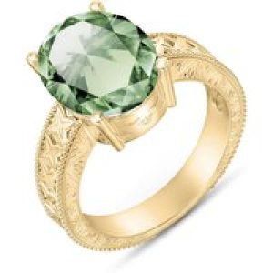 Green Amethyst Genevieve Statement Ring in 18ct Gold