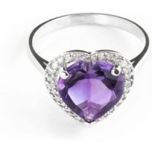 Amethyst & Diamond Melody Signature Halo Ring in 18ct White Gold